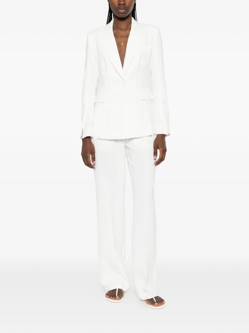 PINKO Straight broek met gekreukte voorkant Wit