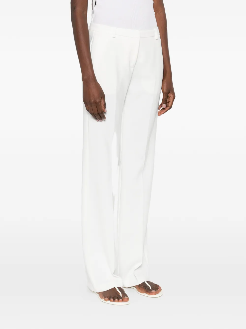 PINKO Straight broek met gekreukte voorkant Wit