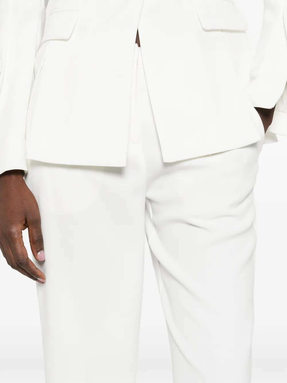PINKO Straight broek met gekreukte voorkant Wit