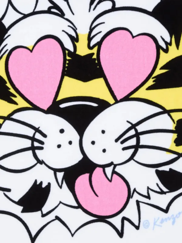 Kenzo Tiger Graphic Beach Towel | White | FARFETCH ZA
