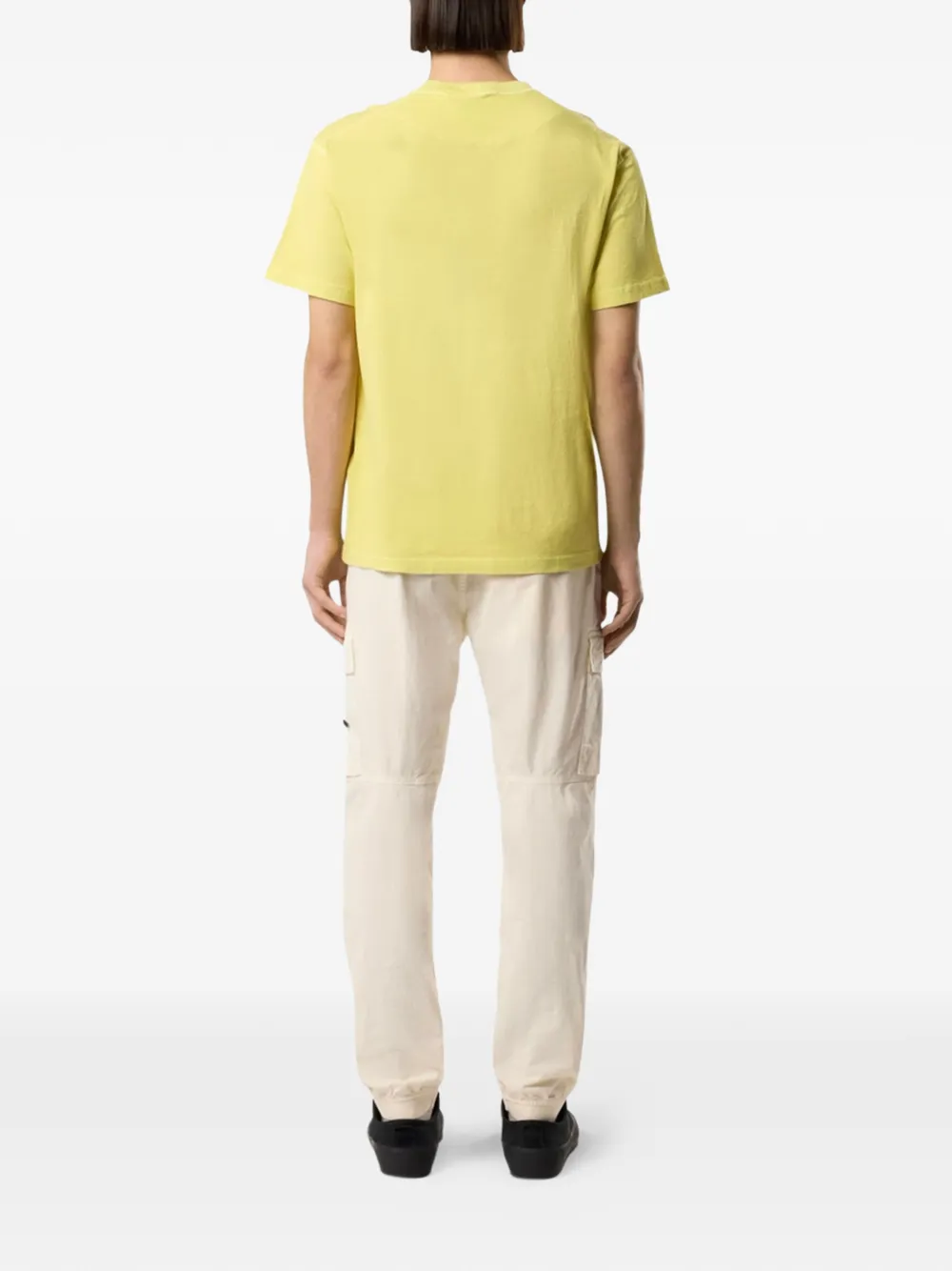 Stone Island 2100026 'Fissato' jersey T-shirt van biologisch katoen Geel