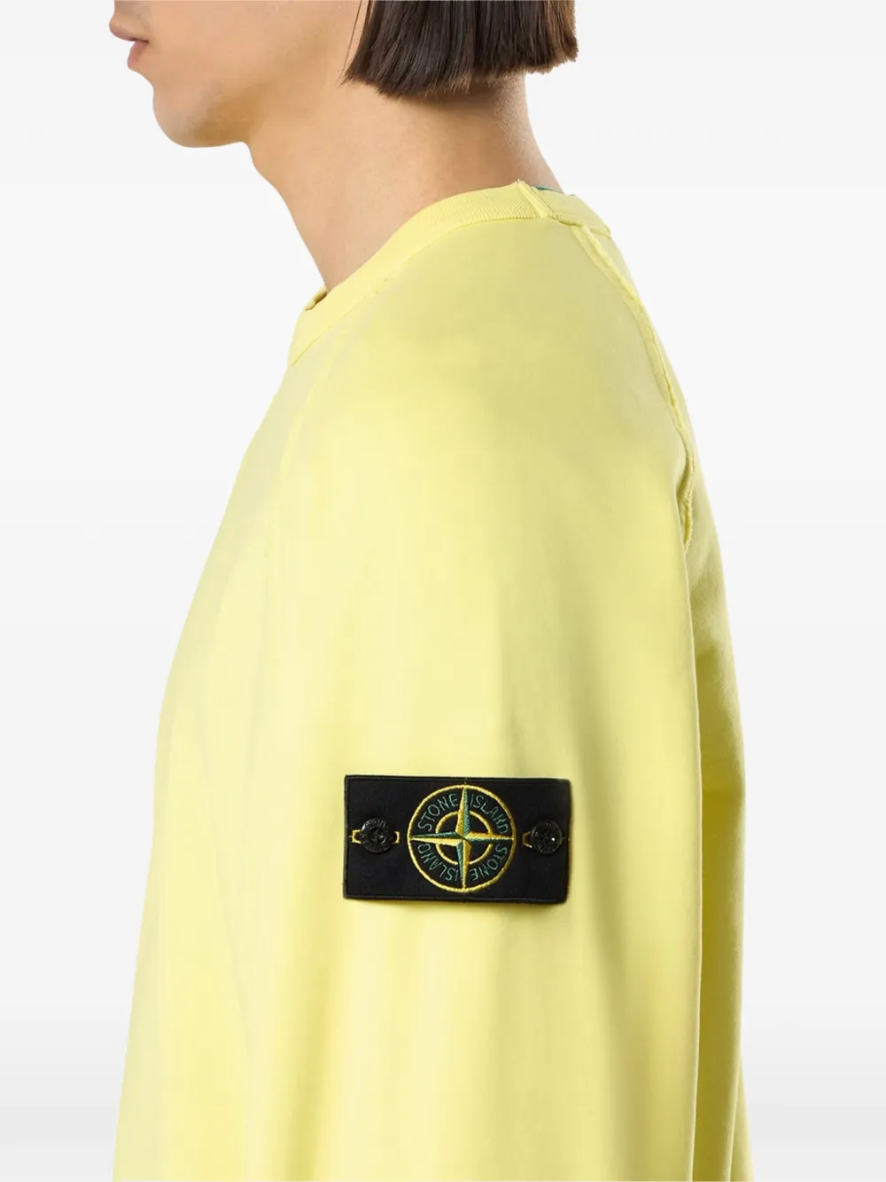 Stone Island 로고 패치 래글런 소매 스웨터 | 스웨트셔츠