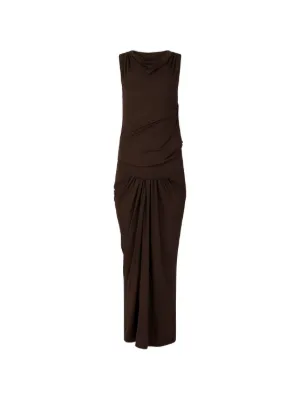 loulou de saison moun draped silk dress Loulou de Saison Moun Knotted Silk-Twill Midi Dress in Natural