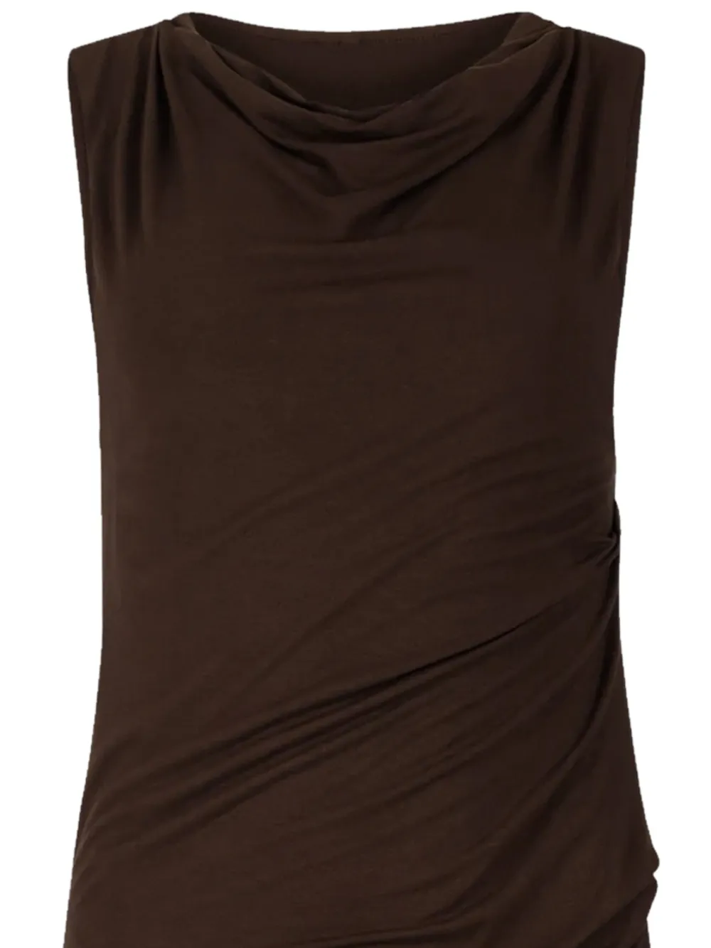  Entire Studios Draped Cowl-neck Sleveless Dress - Brown 