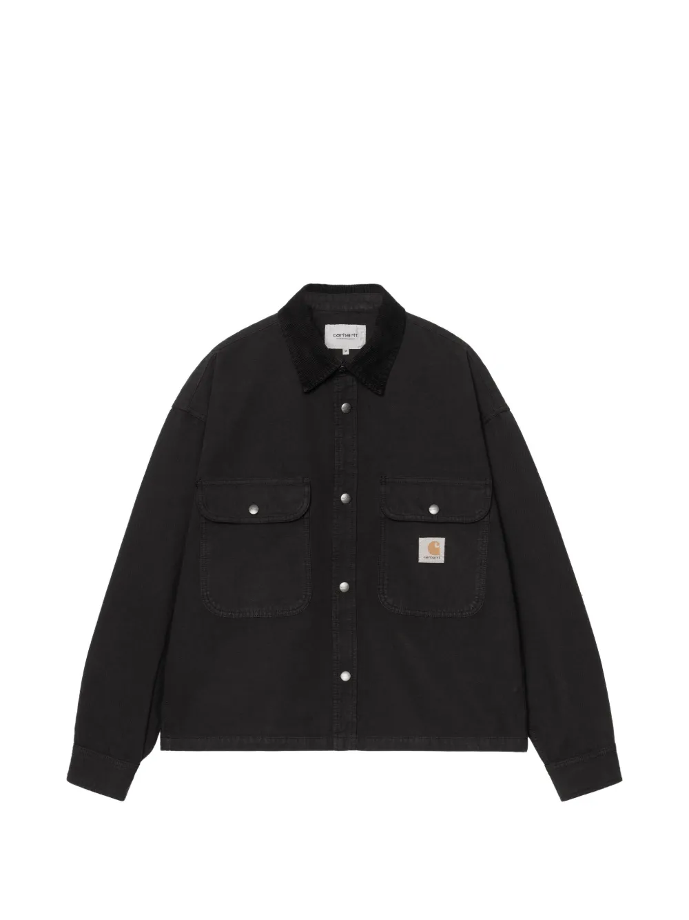 Carhartt WIP Prescott shirtjack met ribfluwelen kraag Zwart
