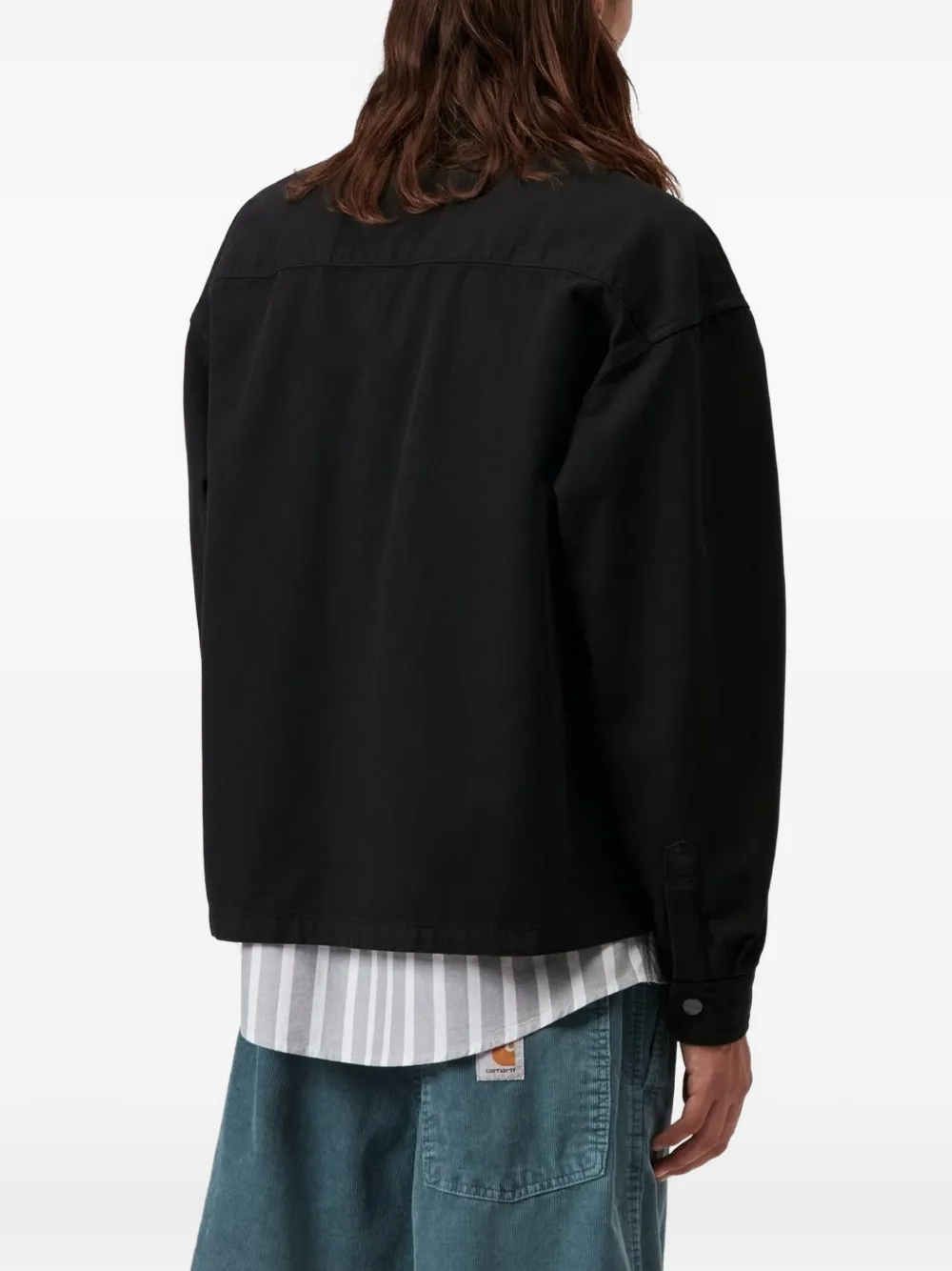 Carhartt WIP Prescott shirtjack met ribfluwelen kraag Zwart