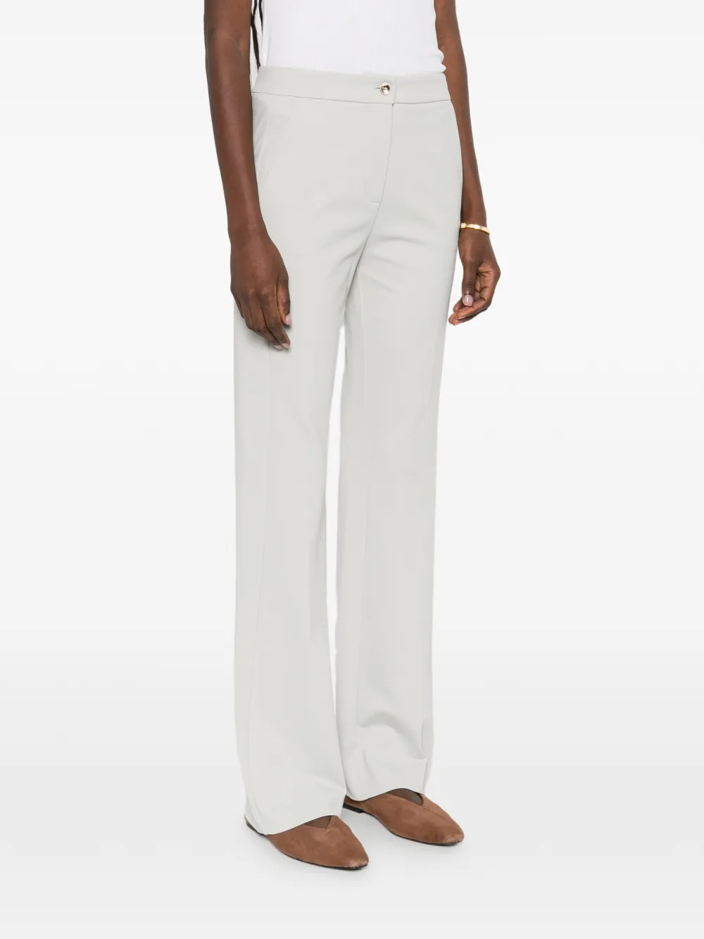  Pinko Buttoned Straight Trousers - Neutrals 