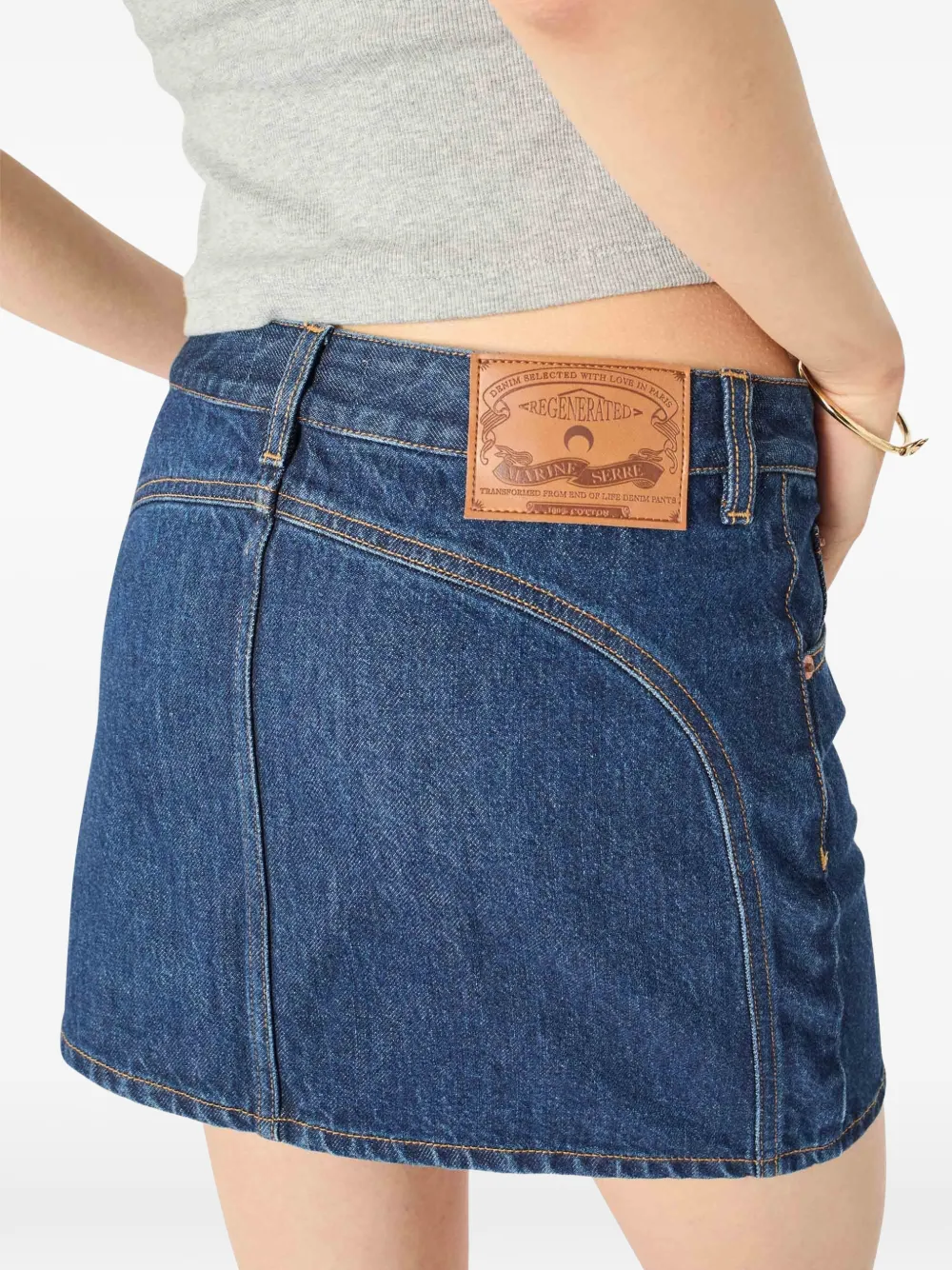 Marine Serre Denim mini-rok Blauw