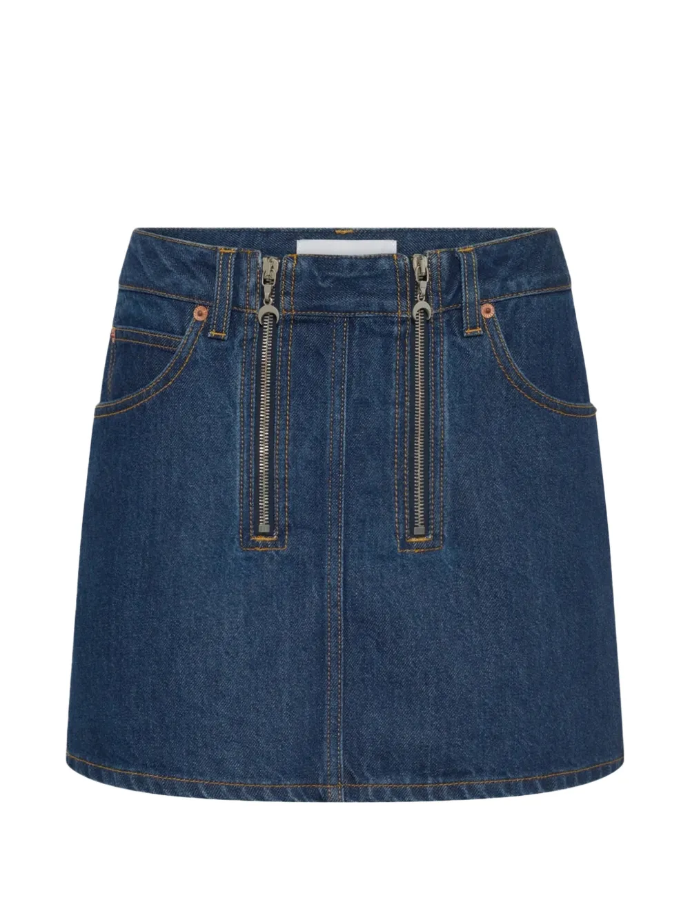 Marine Serre zip-detail denim skirt - Blau