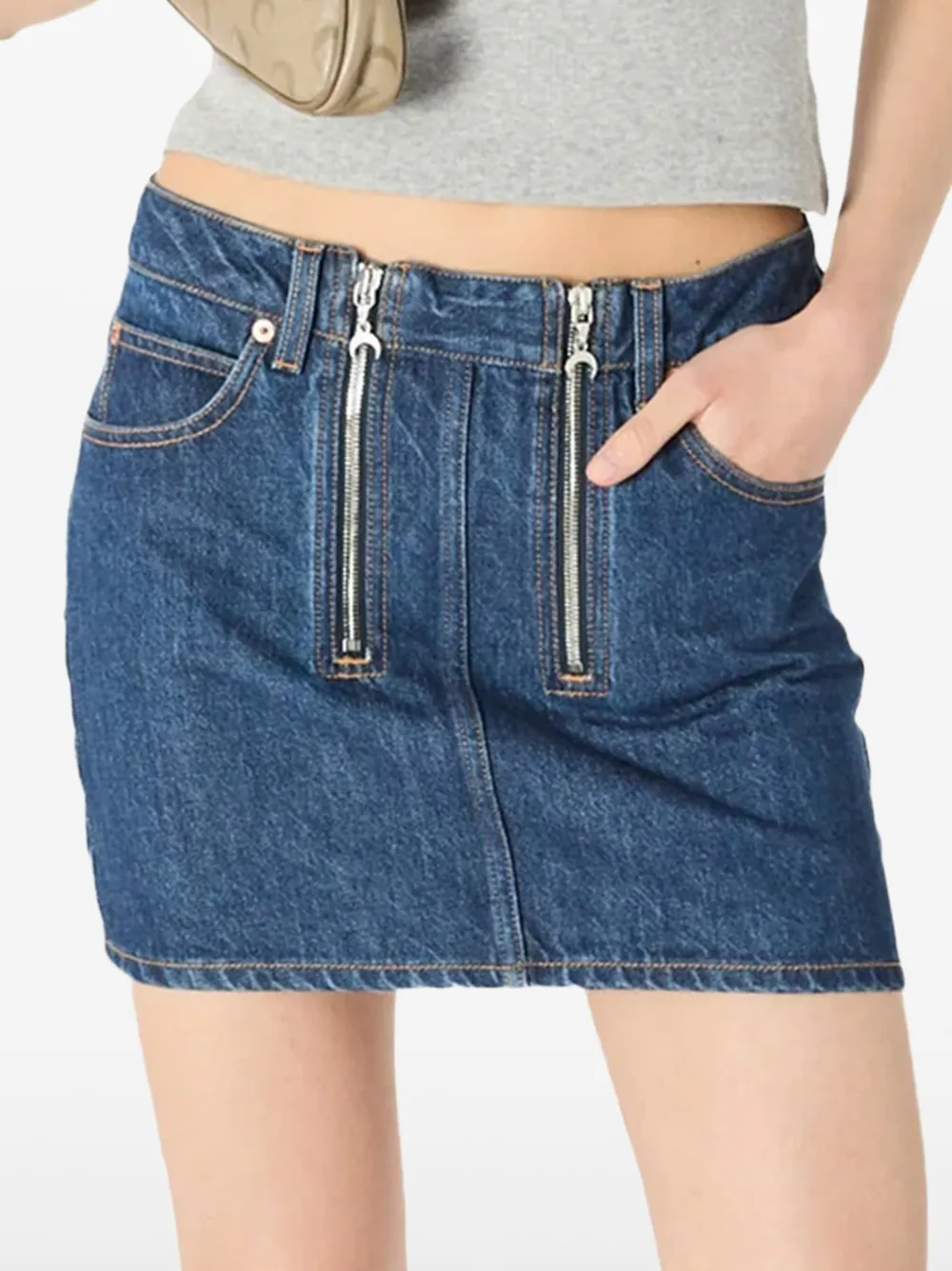 Marine Serre Denim mini-rok Blauw