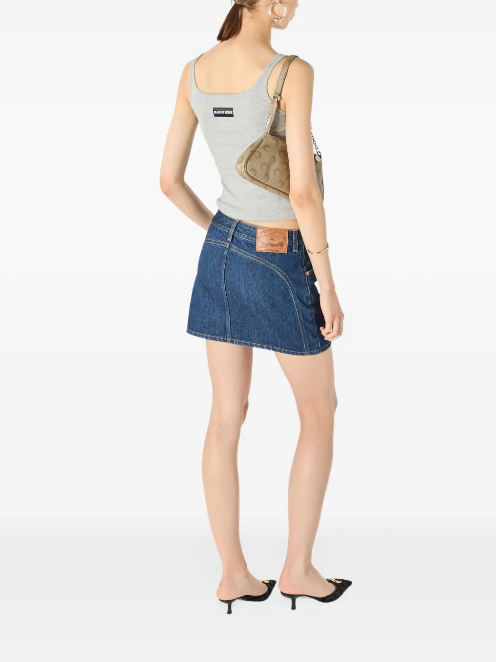 Marine Serre Denim mini-rok Blauw