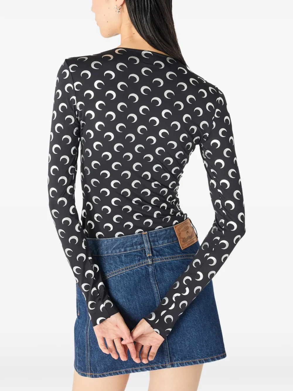 Marine Serre Denim mini-rok Blauw