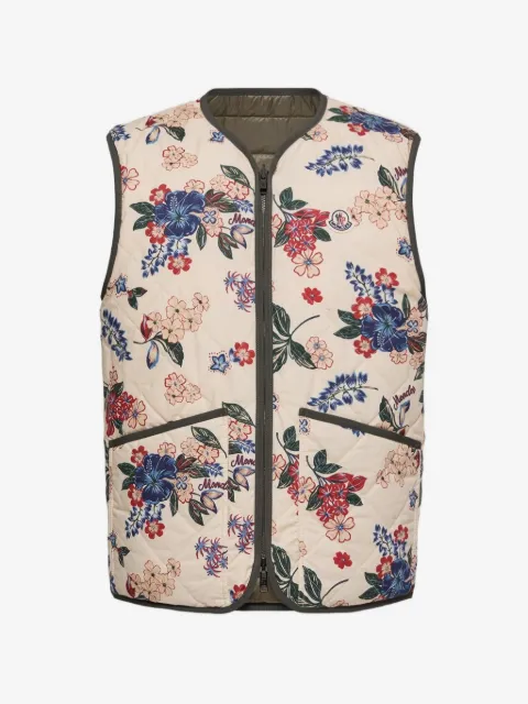 Moncler chaleco con estampado floral