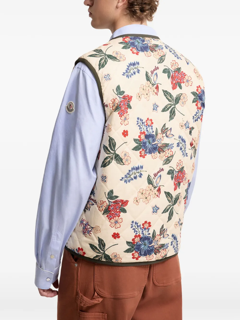 Moncler Bodywarmer met bloemenprint Groen