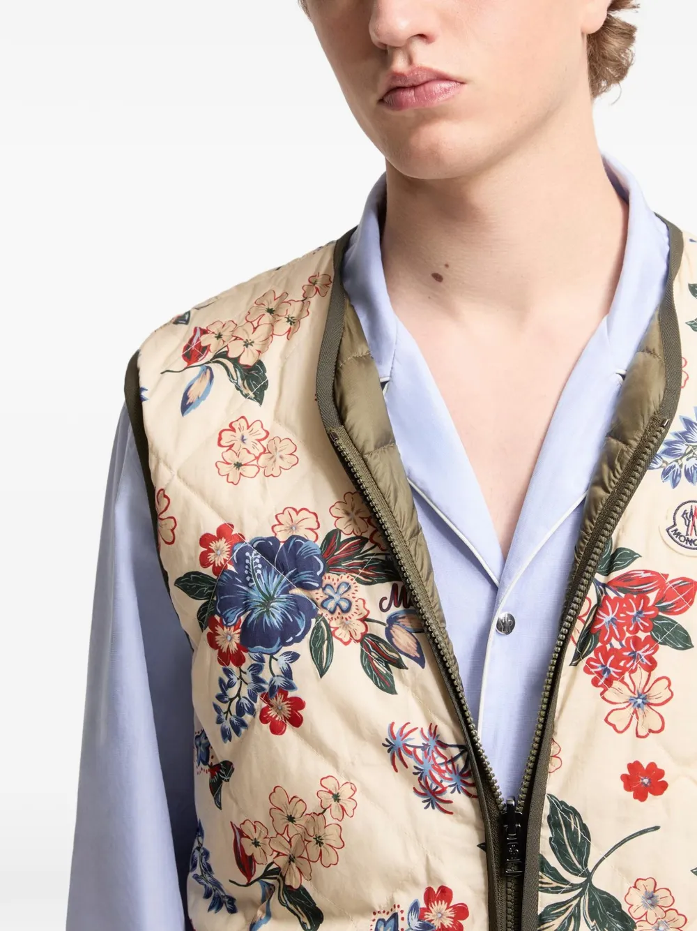 Moncler Bodywarmer met bloemenprint Groen
