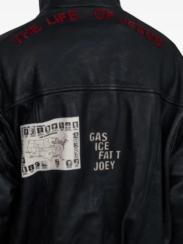 氷室京介 PERSONAL JESUS LEATHER JACKET Paly Leather Bomber Jacket | Black | FARFETCH