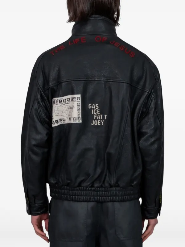 Paly Leather Bomber Jacket | Black | FARFETCH