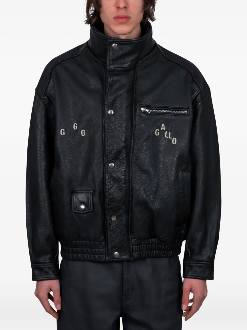 PALY HOLLYWOOD leather bomber jacket - Nero