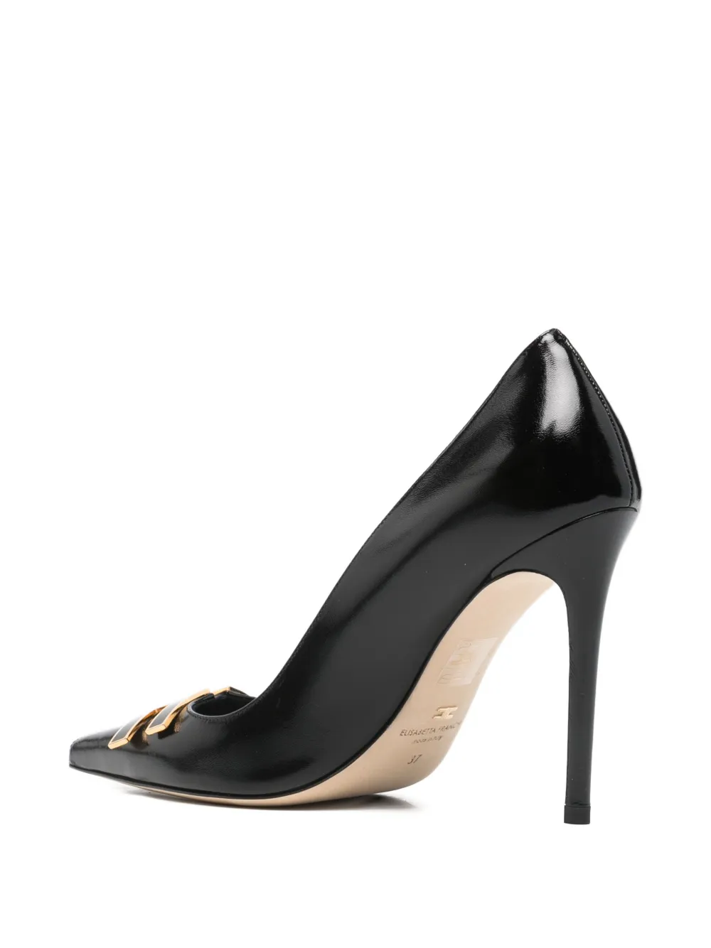 Elisabetta Franchi logo-embellished point-toe pumps Zwart