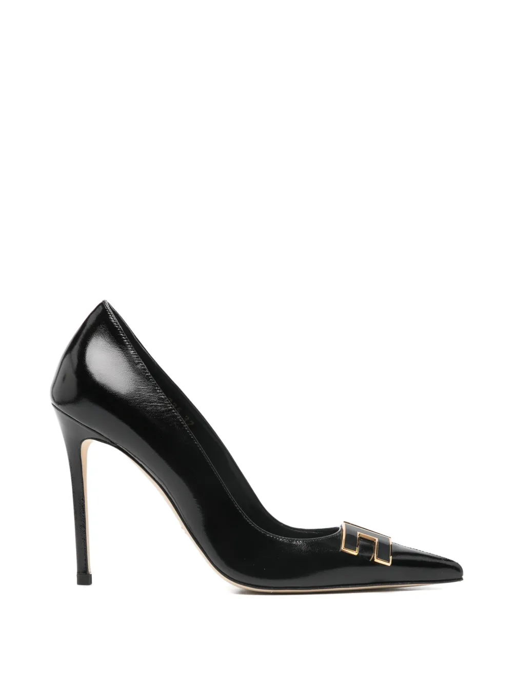 Elisabetta Franchi logo-embellished point-toe pumps Zwart