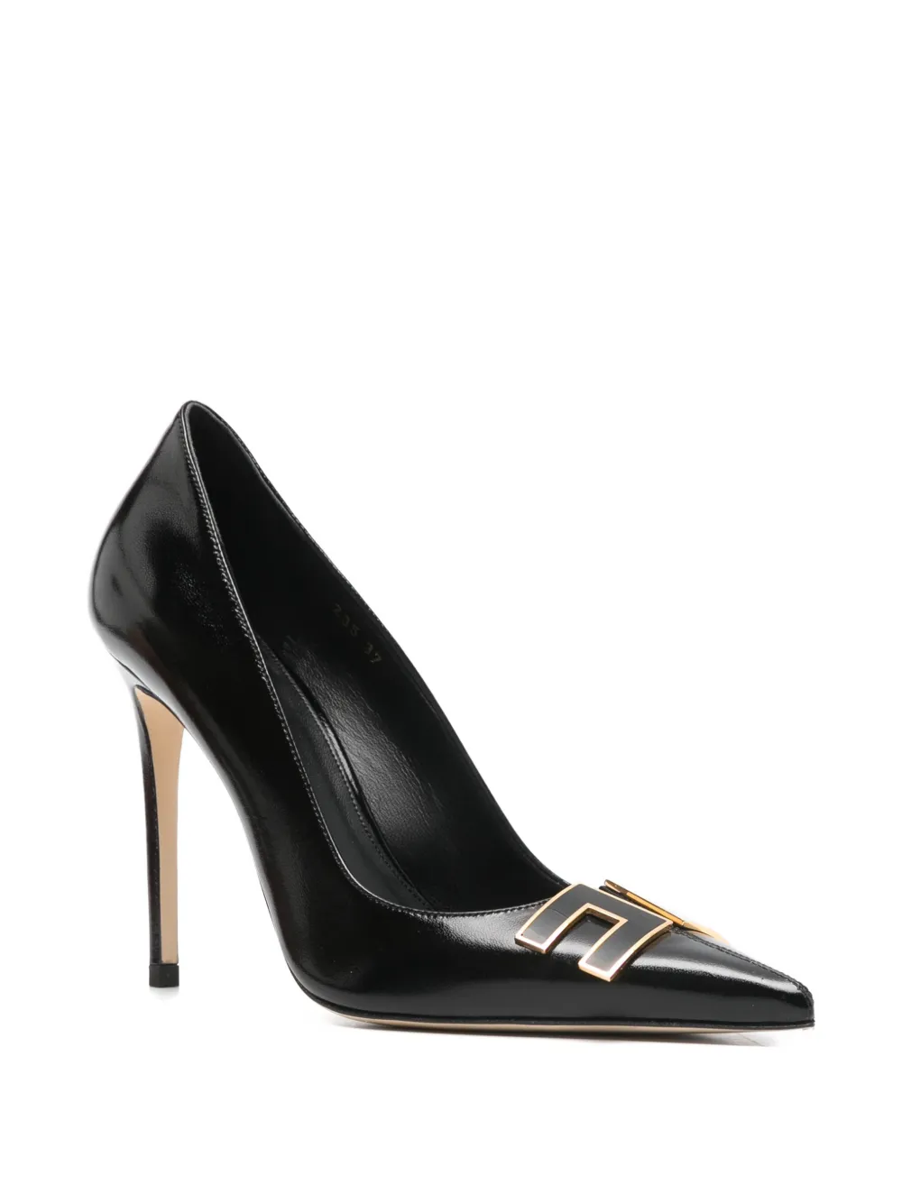 Elisabetta Franchi logo-embellished point-toe pumps Zwart