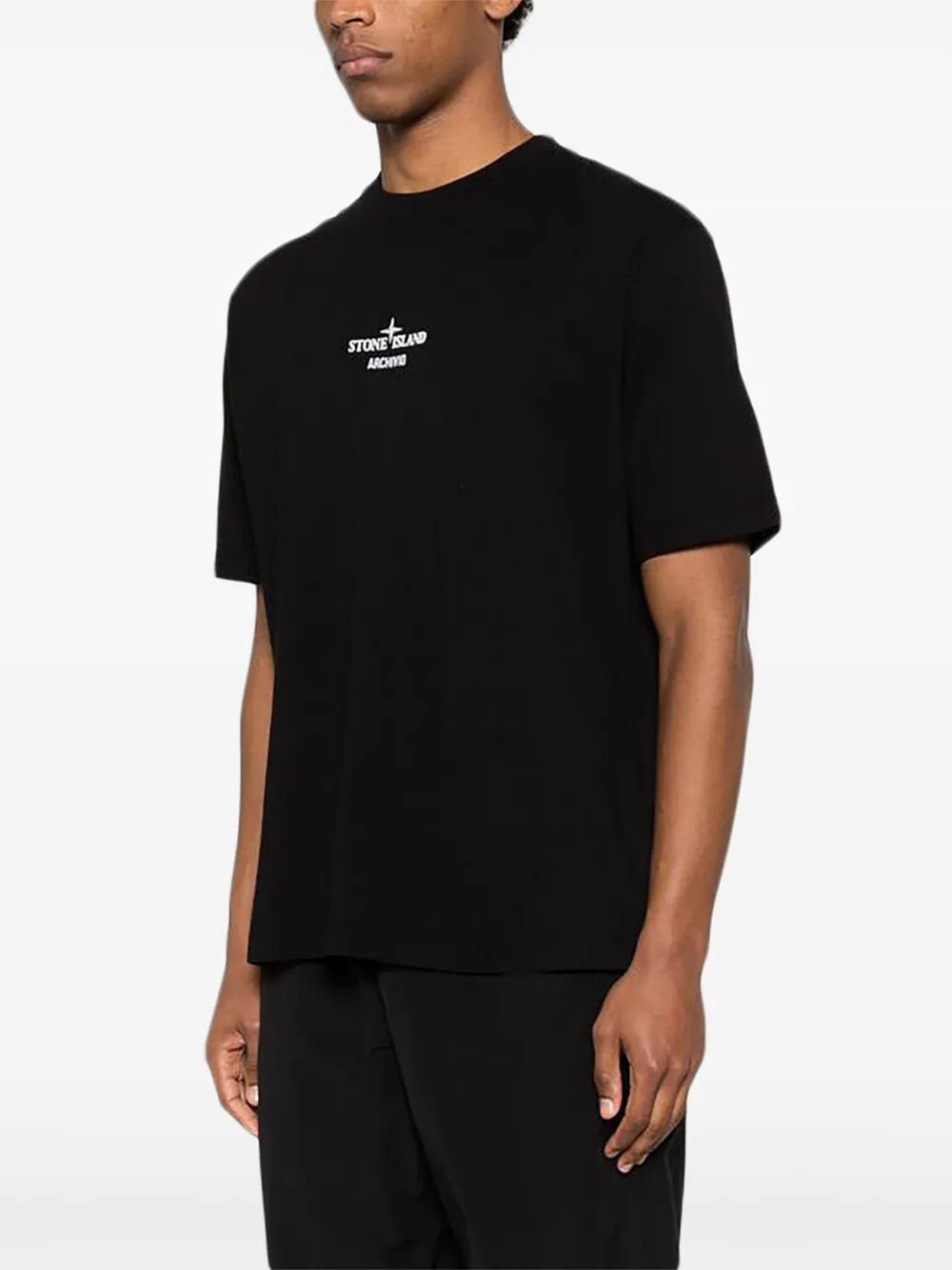 Stone Island T-shirt met logoprint Zwart