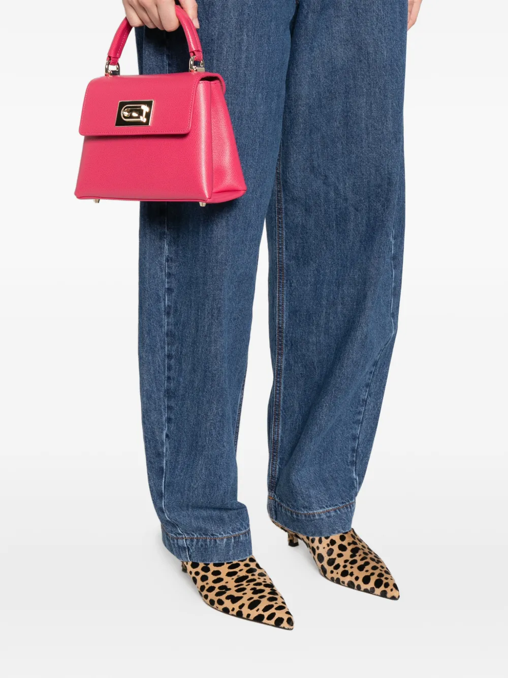 Furla 1927 mini-tas met slot en handvat Roze