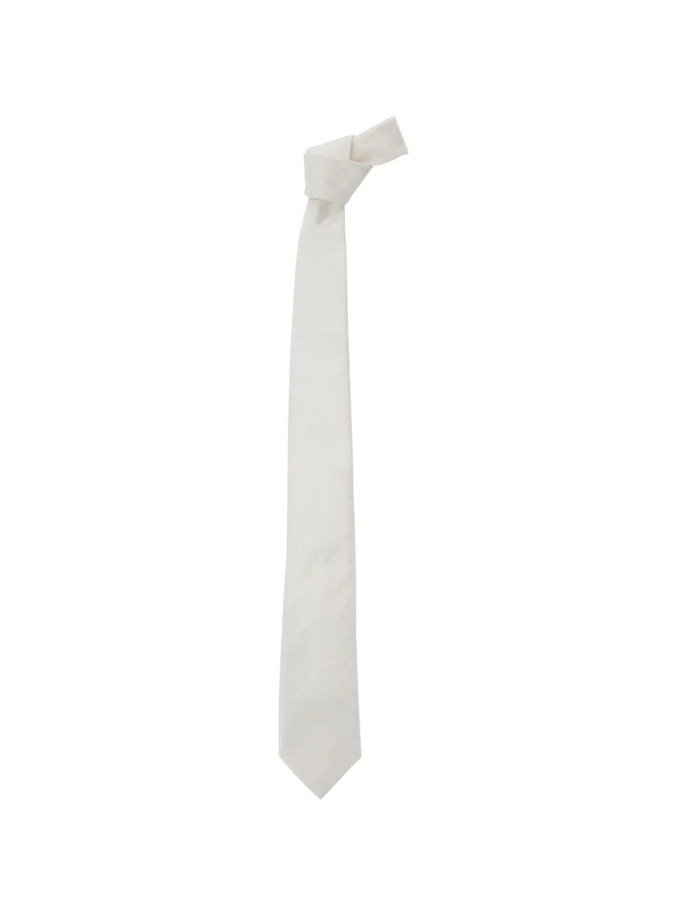 Giorgio Armani tonal-logo silk tie - Weiß