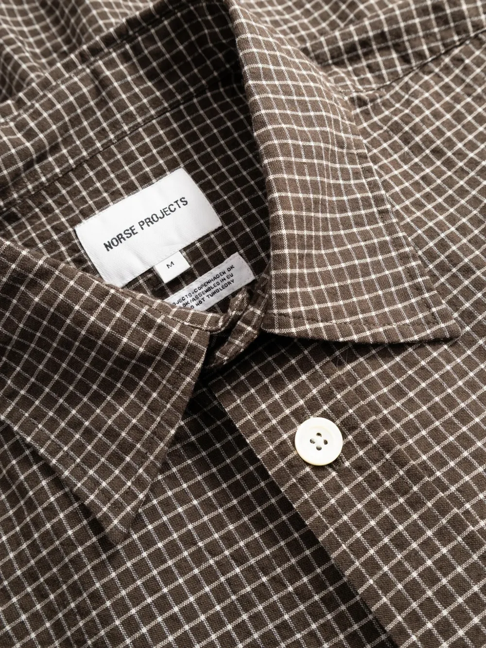 Norse Projects Geruit overhemd Bruin