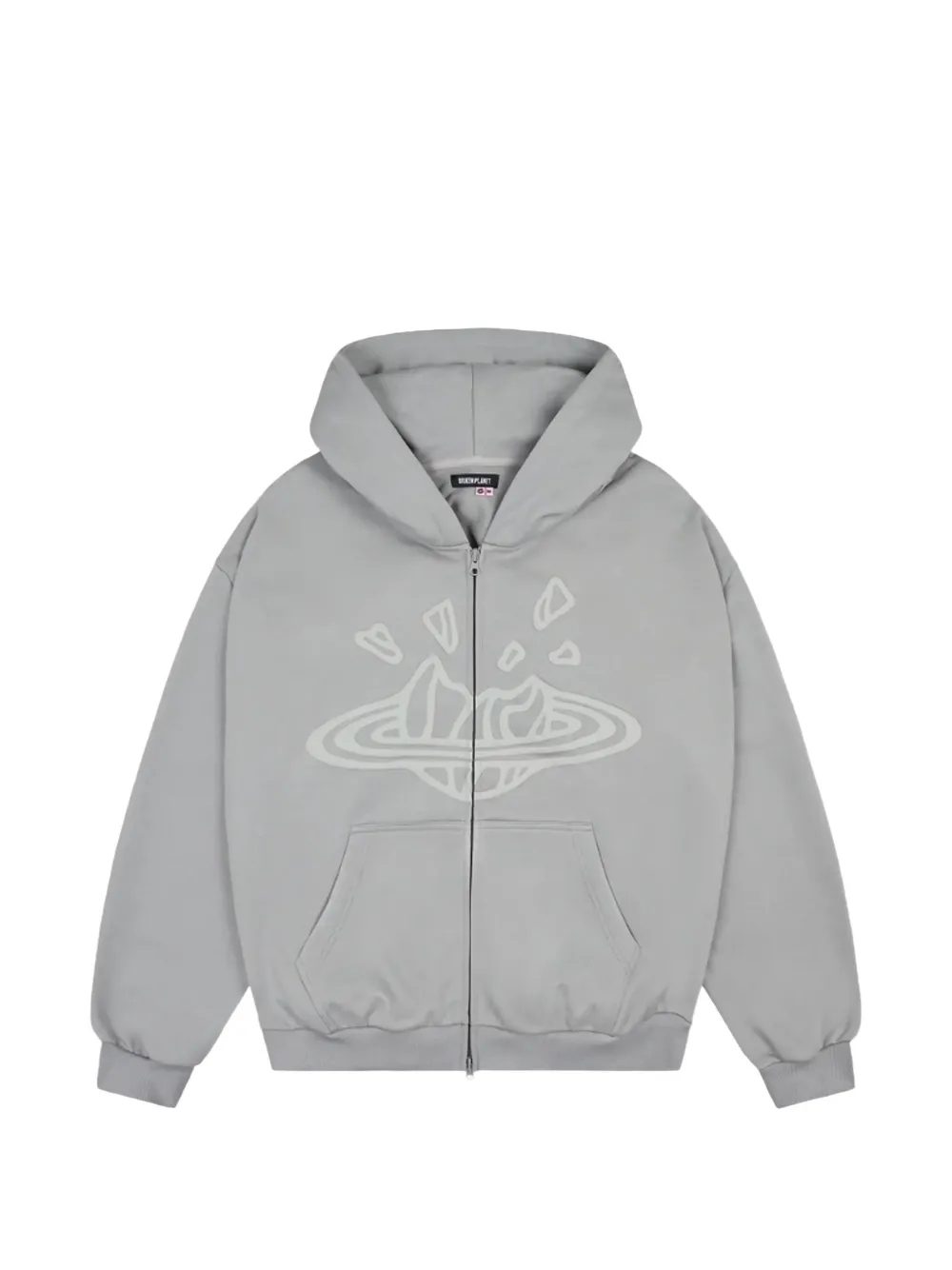 Broken Planet Zip-up Long-sleeve Hoodie In Gray