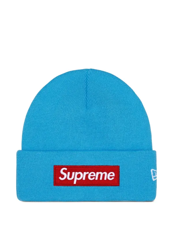 Supreme x New Era logo-detail Beanie Hat | Blue | FARFETCH RO