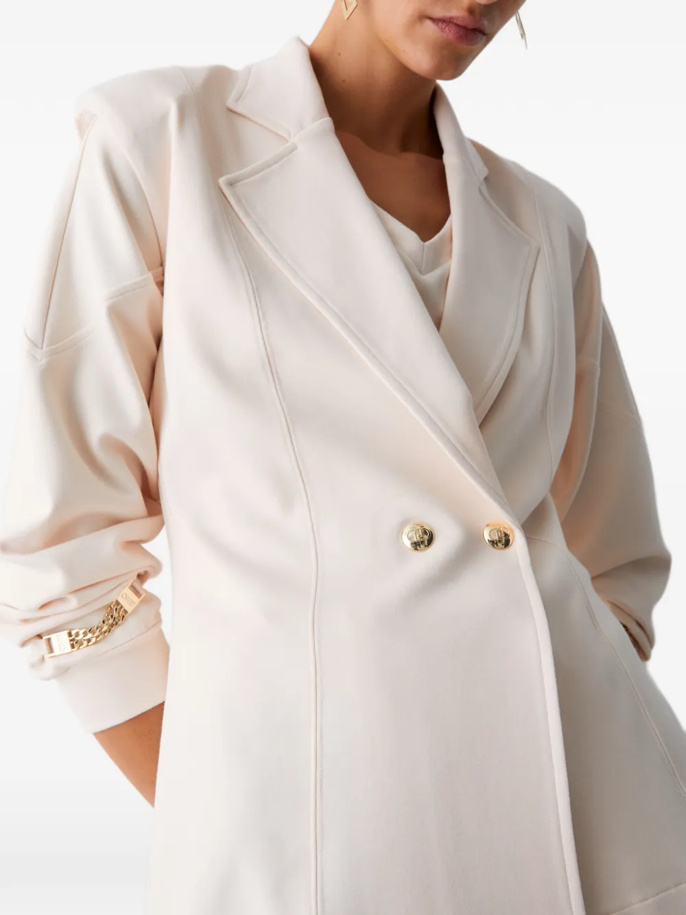 Padded-Shoulder Double-Breasted Waistcoat