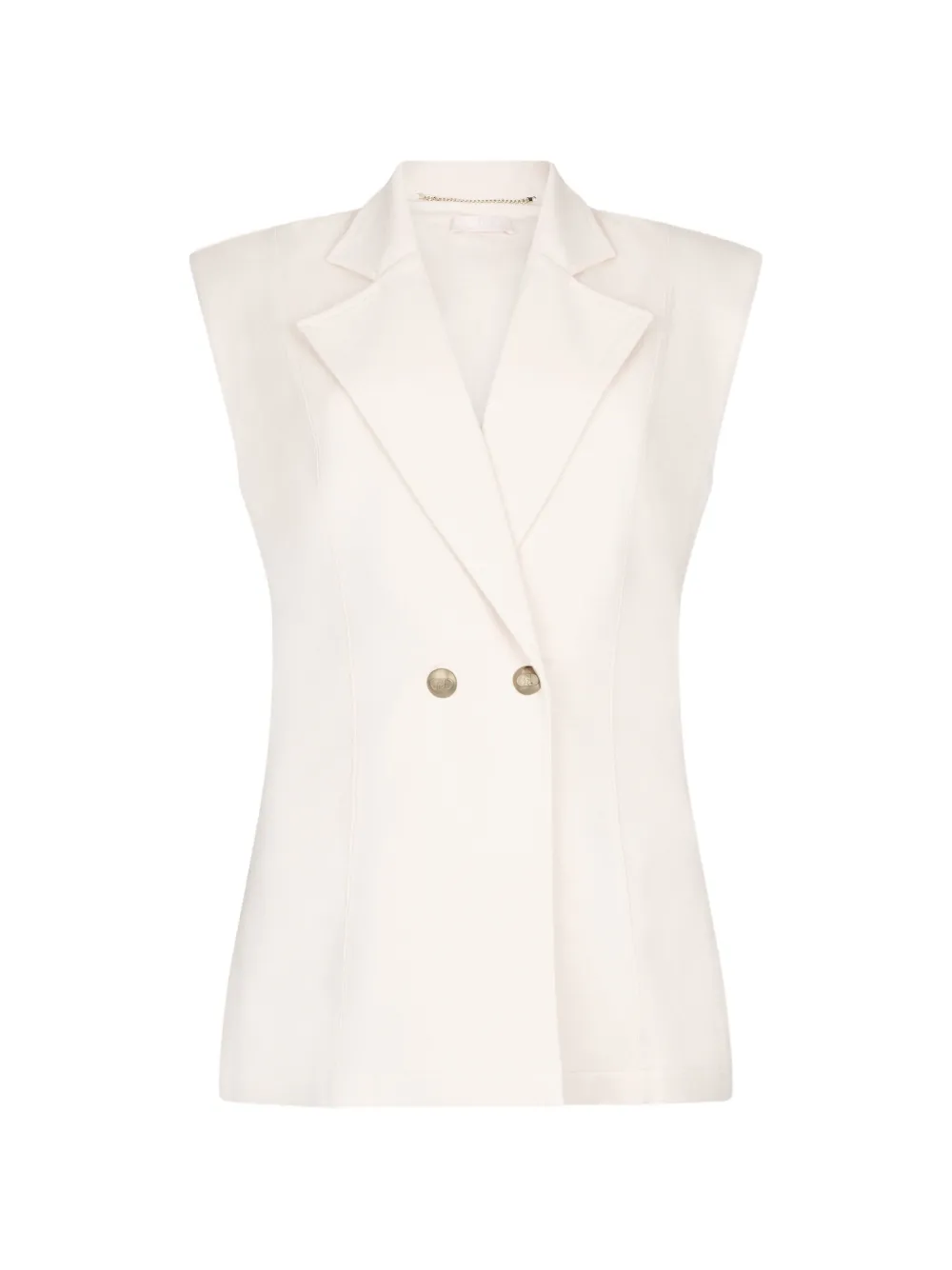 LIU JO padded-shoulder double-breasted waistcoat - Neutrals