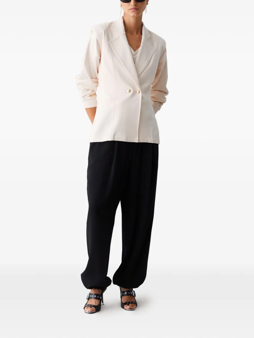 Padded-Shoulder Double-Breasted Waistcoat