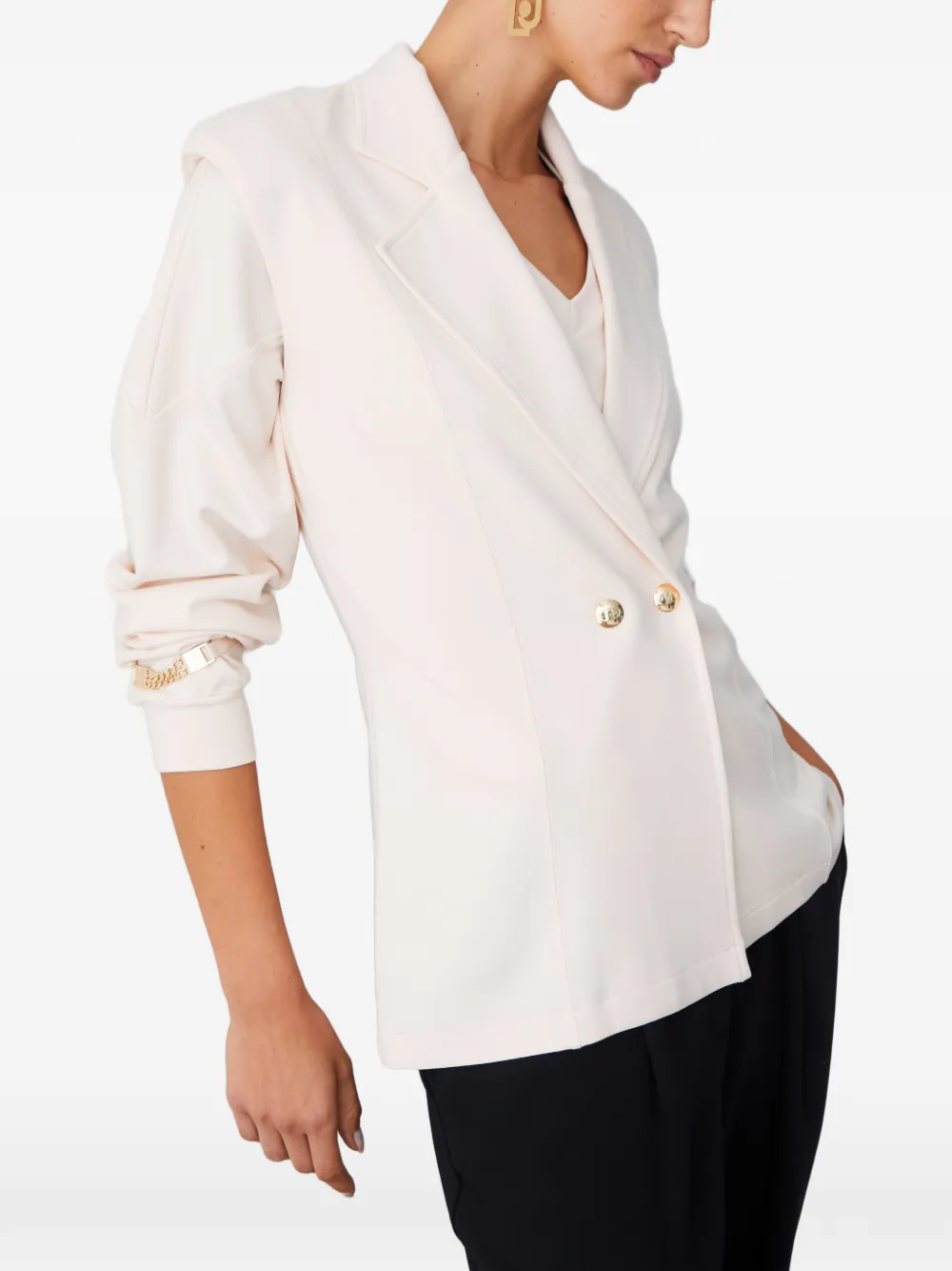 Padded-Shoulder Double-Breasted Waistcoat