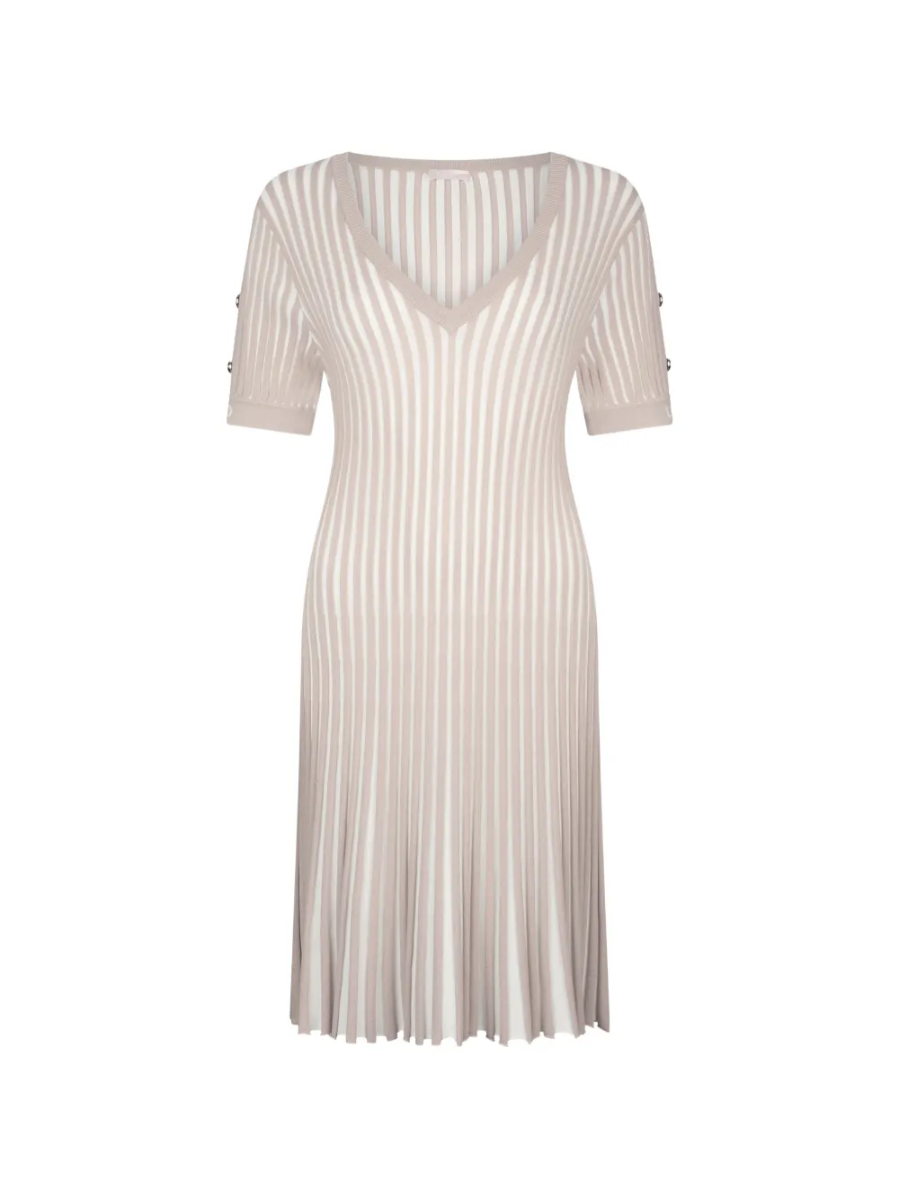 LIU JO striped button V-neck mini dress - Toni neutri