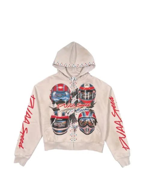 duaa graphic beaded hoodie