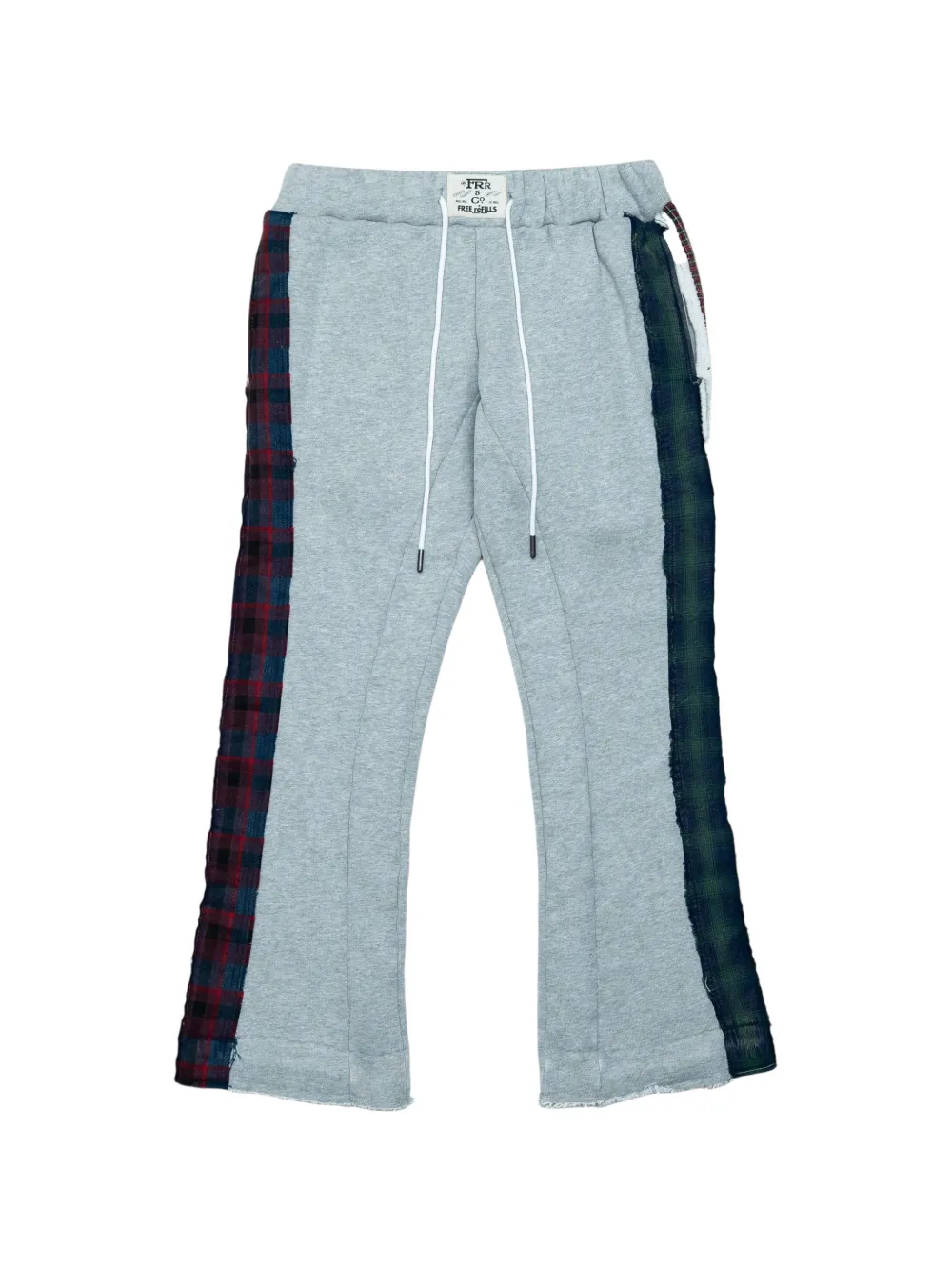 Free Refills flannel flare track pants - Grigio