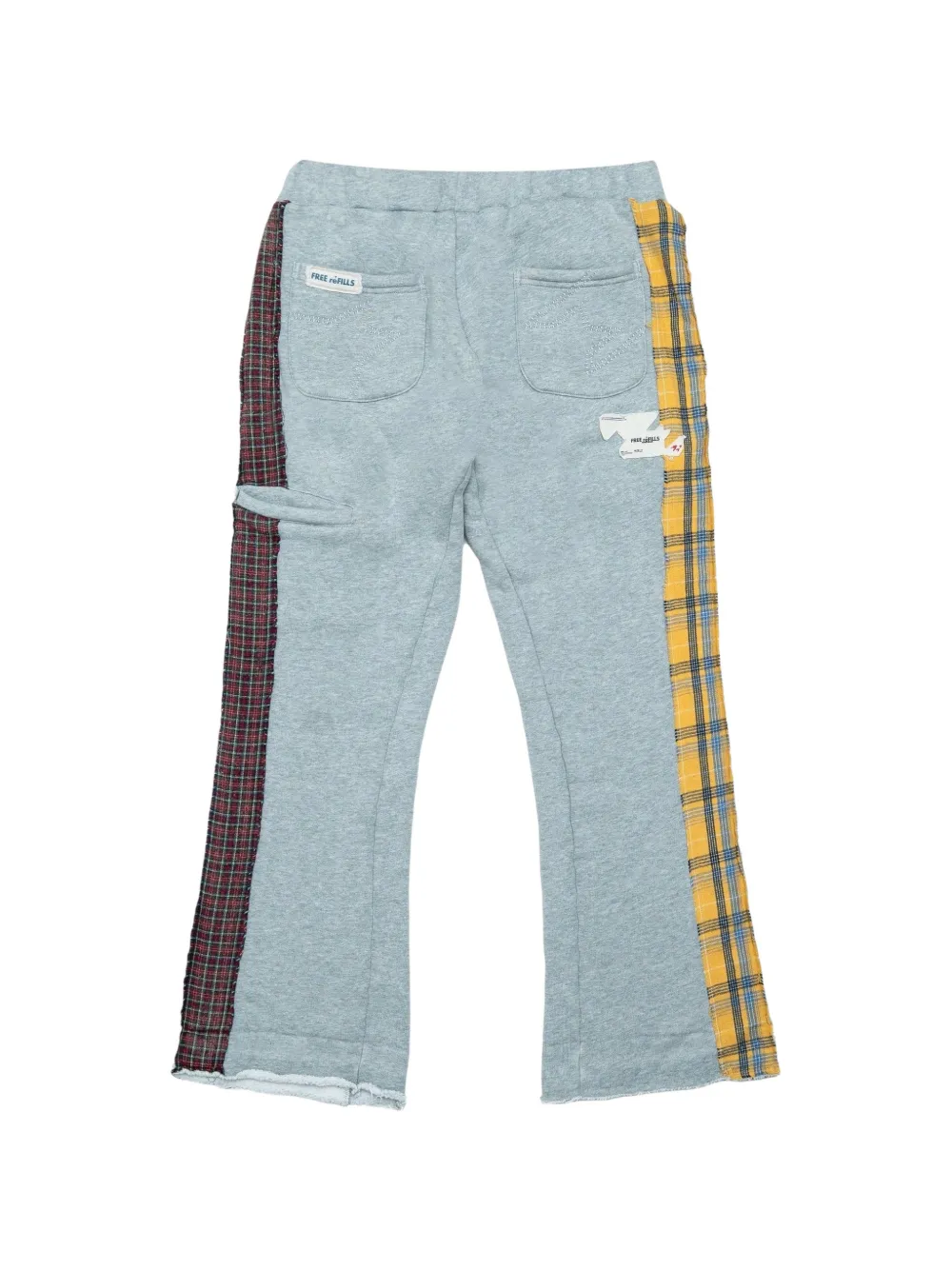 Free Refills flannel flare track pants - Grijs