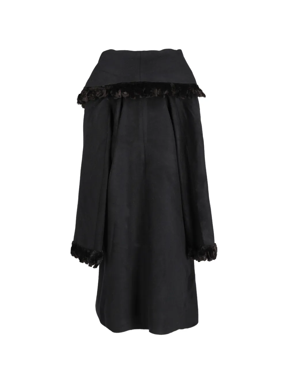 Fendi Pre-Owned textured-trim coat - Zwart