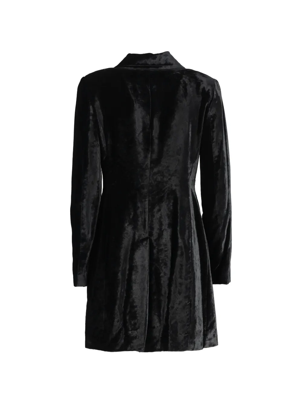 Mondrian velvet pocket coat - Zwart