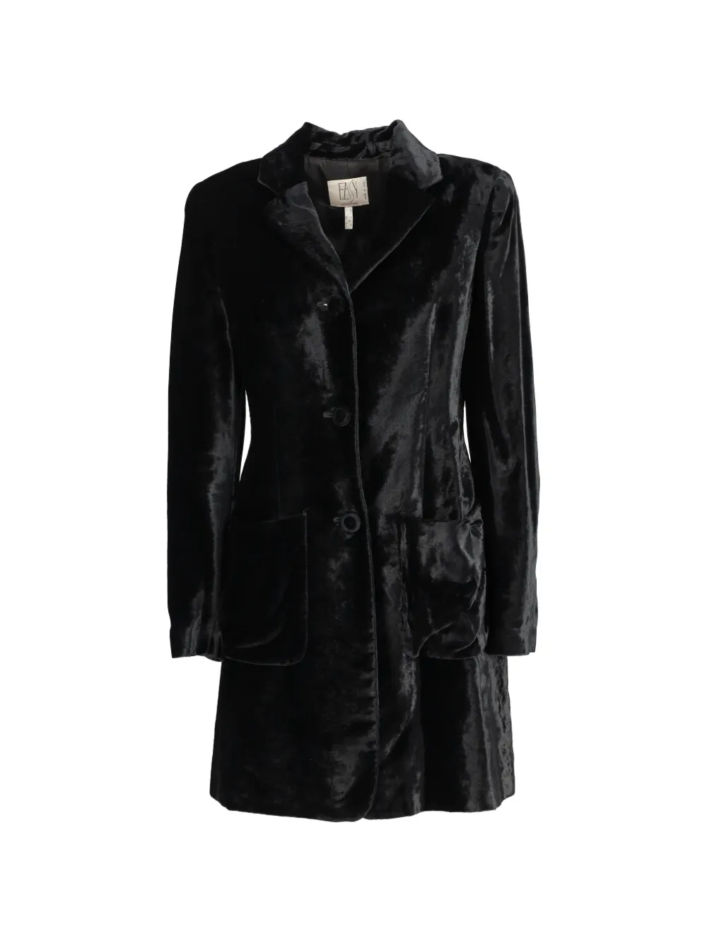 Mondrian velvet pocket coat - Nero
