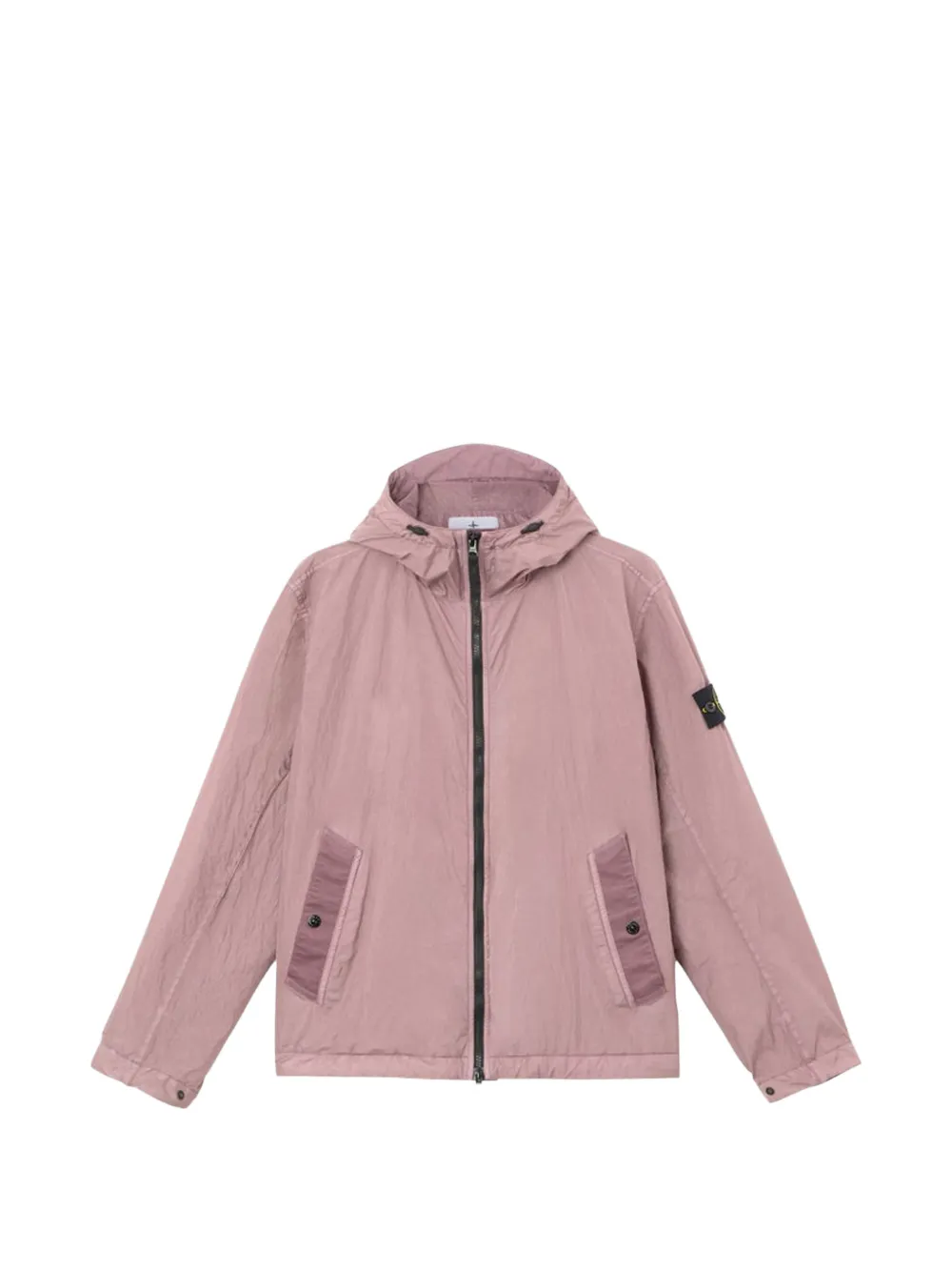 Stone Island hooded logo-patch jacket - Rosa