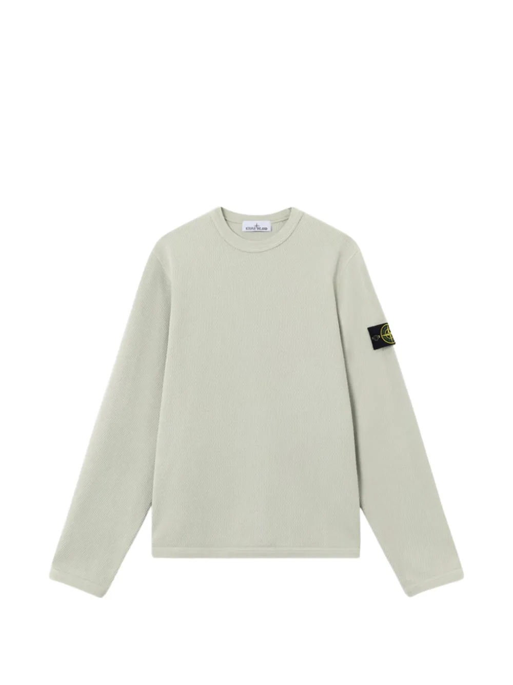 Stone Island Fleece sweater van biologisch katoen met stiksels en mesh Groen