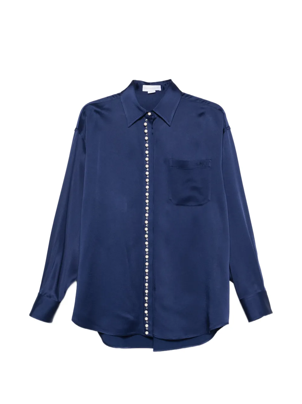 Stella McCartney pearl-embellished pocket shirt - Blu