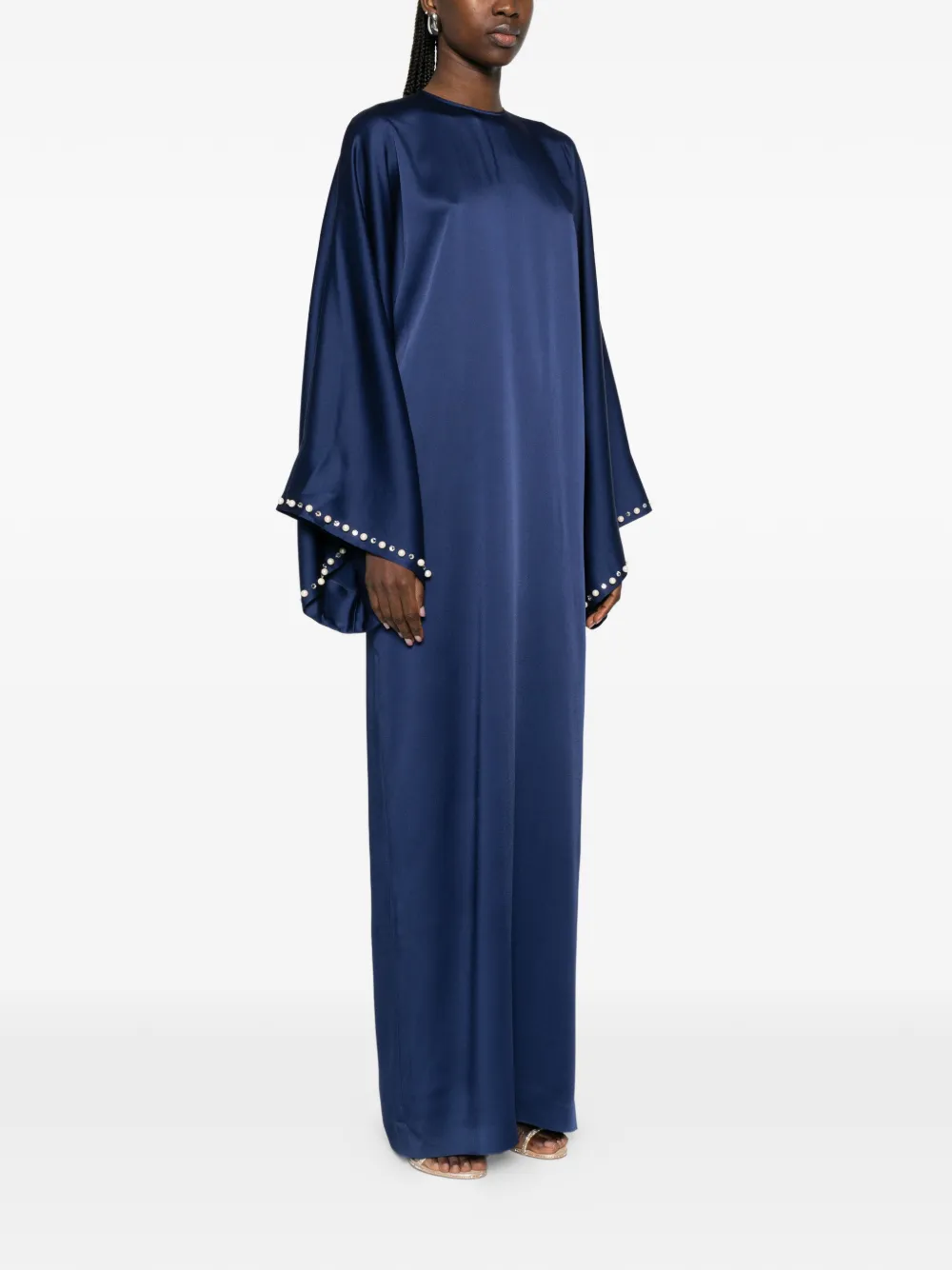  Stella Mccartney Embellished-sleeve Maxi Dress - Blue 