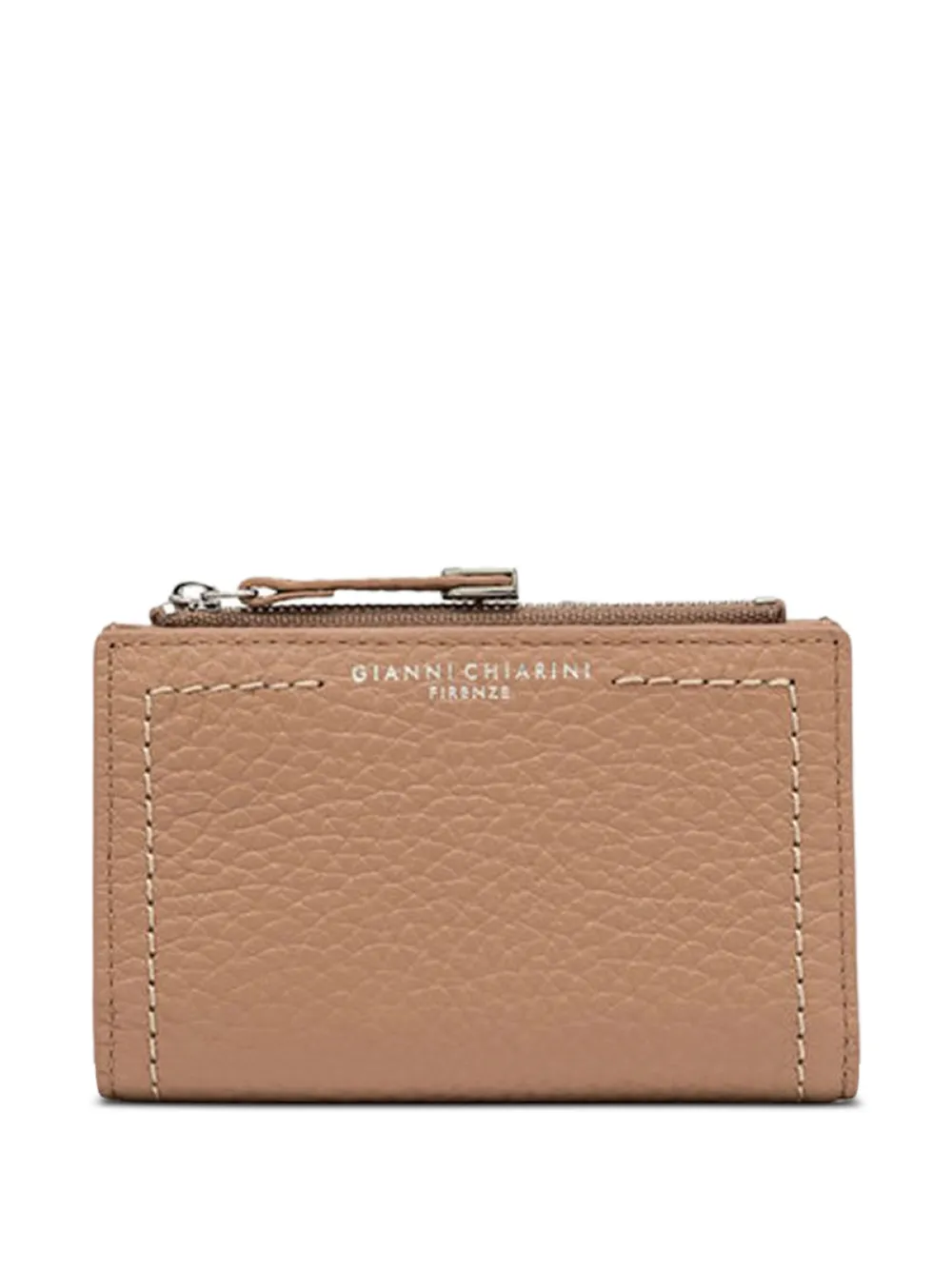 GIANNI CHIARINI grained zip leather wallet - Toni neutri