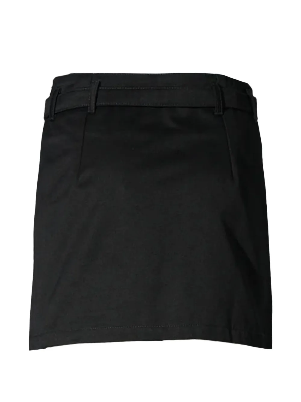 Marine Serre Mini-rok met ceintuur en gesp - Zwart