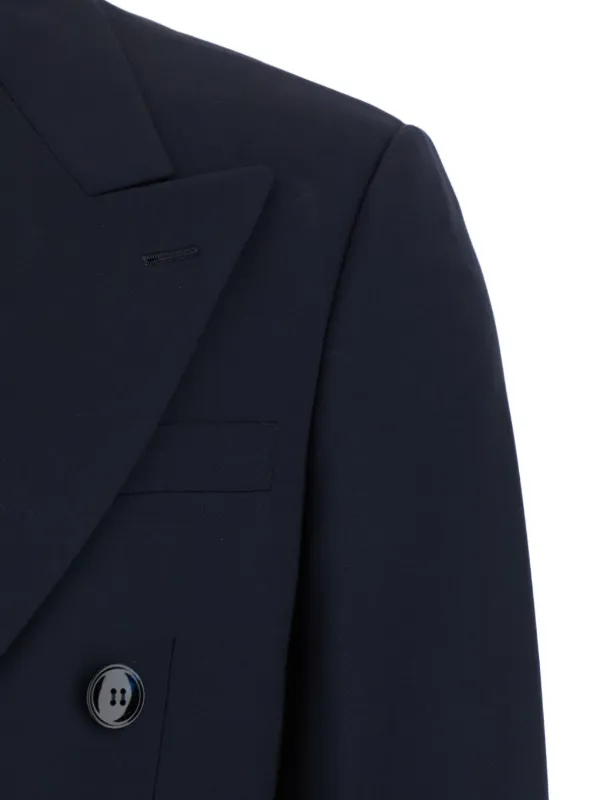 Giorgio Armani ピークドラペル ダブルスーツ | ブルー | FARFETCH JP