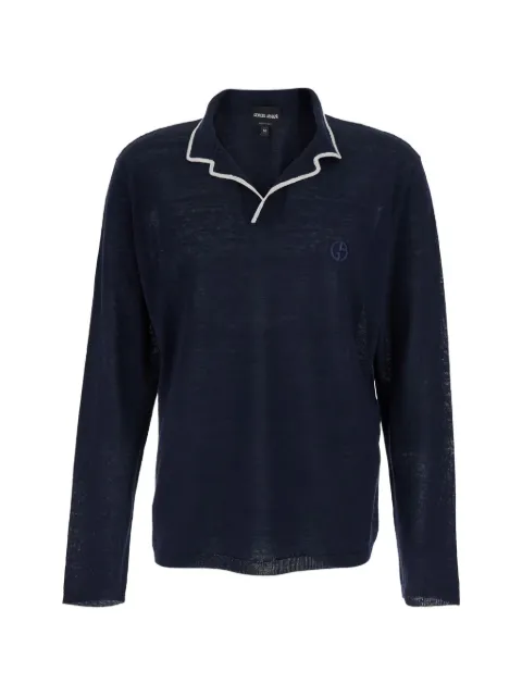 Giorgio Armani embroidered pique T-shirt
